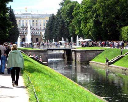 Peterhoff canal directly to the Bay of Finland